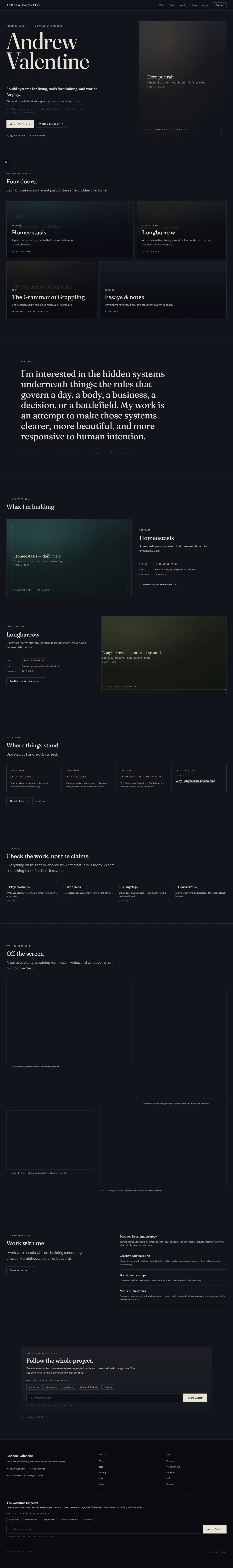 Homepage of the Editorial dark edition edition